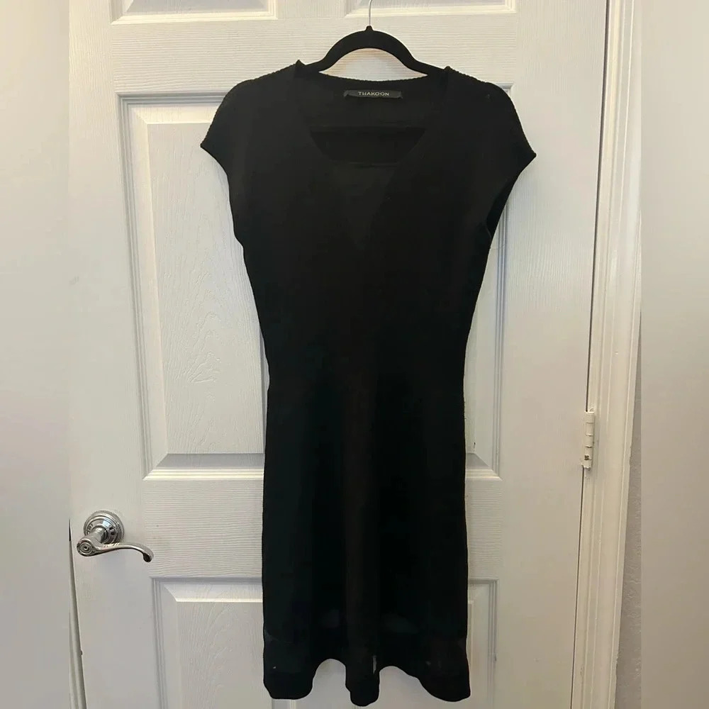 Thakoon black wool dress L